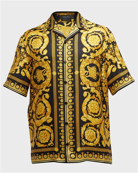 Versace Men's Barocco Silk Camp Shirt 